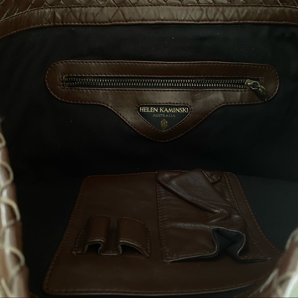 Helen Kaminski Woven Brown Leather Bag with Fringe - Picture 5 of 12